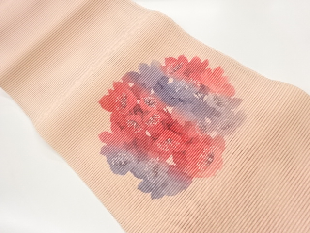 JAPANESE NAGOYA OBI FOR SUMMER / WOVEN CAMELLIA / ARTIST WORK